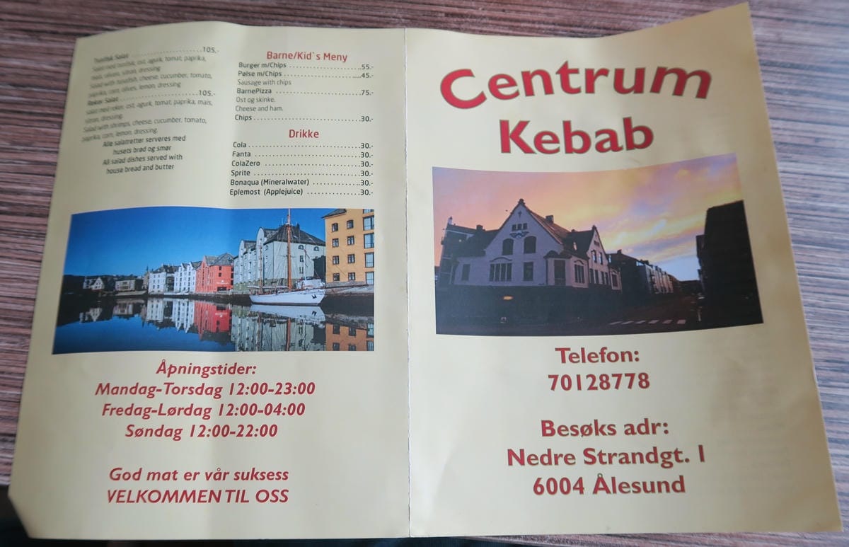 挪威奧勒松餐廳：土耳其Pizza店 Centrum Keba