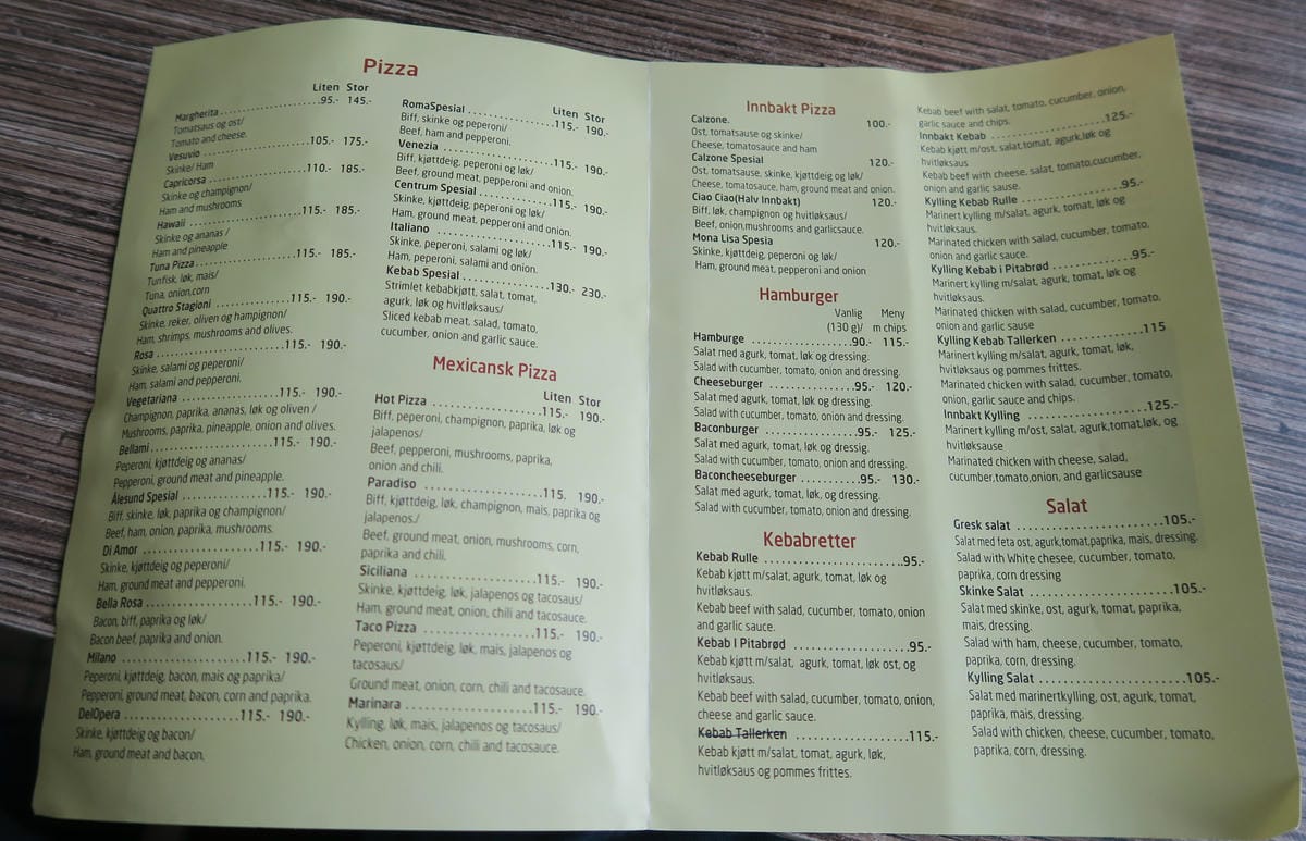 挪威奧勒松餐廳：土耳其Pizza店 Centrum Keba