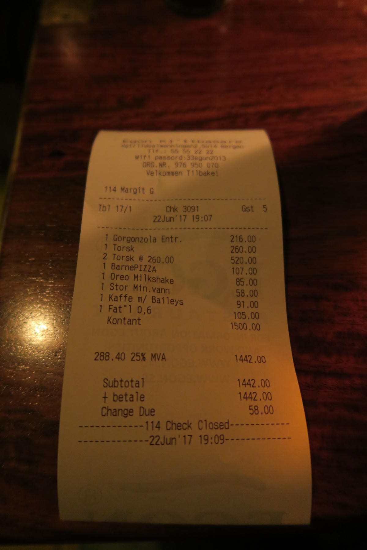 挪威平價連鎖餐廳 Egon Restaurant 卑爾根篇 挪威平價連鎖餐廳 Egon Restaurant 卑爾根篇
