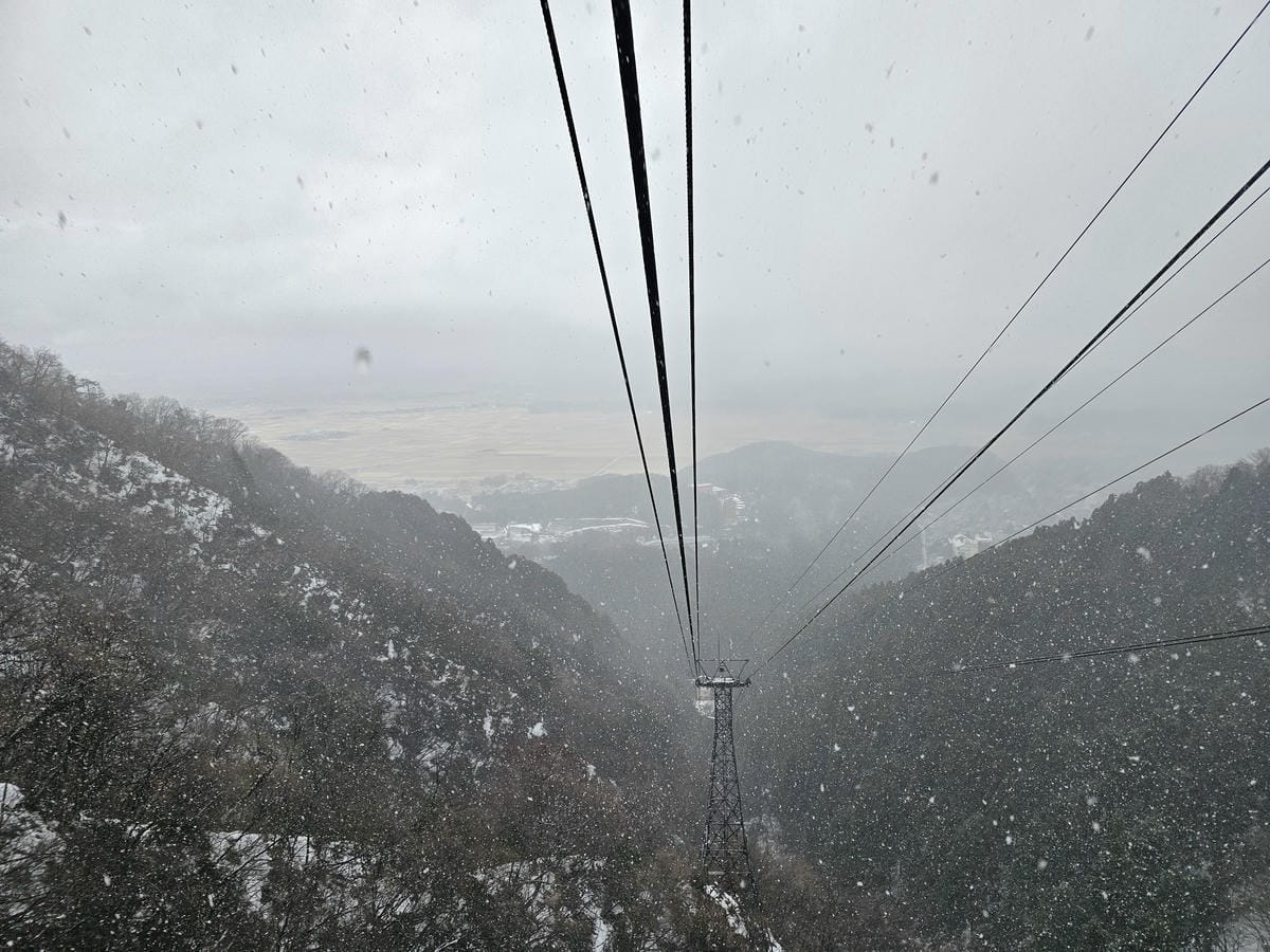 Day5-2 彌彥山頂遠眺日本海,風雨大雪&晴空萬里搭纜車一 Day5-2 彌彥山頂遠眺日本海,風雨大雪&晴空萬里搭纜車一